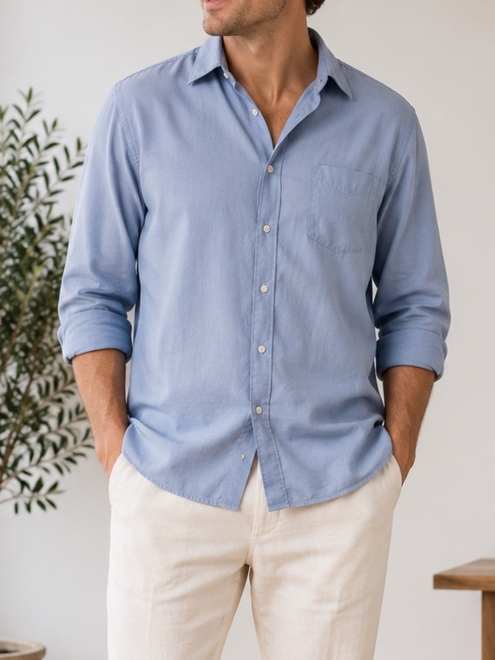 Gap | Men’s Blue Dress Shirt, Wrinkle Resistant | Size XL